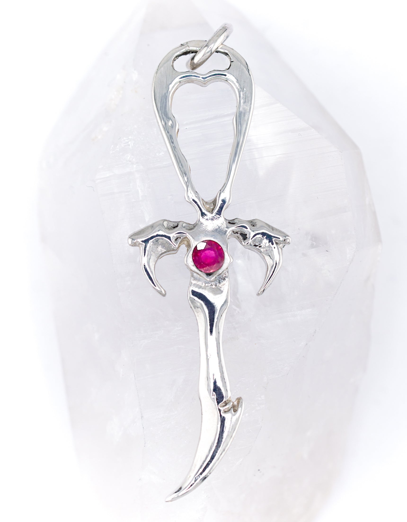 Ruby & 925 Silver Vampire Ankh - Mystery Control x Endless Night